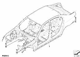 BODY SKELETON diagram for BMW 5 Series E60 525i