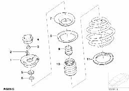 Pièces de palier/semelle de ressort diagram for BMW Z4 E85 2.5i