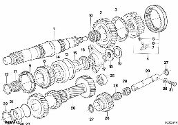 GETRAG 240 GEAR WHEEL SET,SINGLE PARTS diagram for BMW 3 Series E30 320i