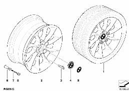 BMW LA WHEEL TURBINE STYLING 106 diagram for BMW Z4 E85 2.5si