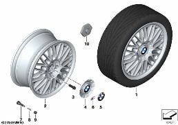 BMW COMPOUND WHEEL M CROSS SPOKE 101 diagram for BMW Z4 E85 2.5si