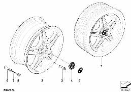 BMW LA WHEEL/DOUBLE SPOKE 125 diagram for BMW Z4 E85 2.5si