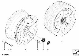 BMW COMPOSITE WHEEL, STAR SPOKE 108 diagram for BMW Z4 E85 2.5si