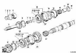 GETRAG 260/6 GEAR WHEEL SET,SING PARTS diagram for BMW 5 Series E28 535i