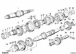GETRAG 280 GEAR WHEEL SET,SINGLE PARTS diagram for BMW 6 Series E24 M6