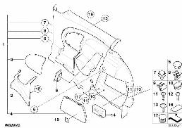 Tapicerka boczna tylna diagram for BMW MINI R50 Cooper