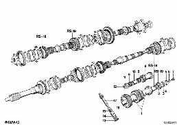 ชุดซ่อม/ชิ้นส่วนชุดล้อเฟือง Getrag 235 diagram for BMW 5 Series E12 520