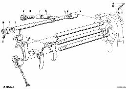 ชิ้นส่วนภายในชุดเปลี่ยนเกียร์ Getrag 235 diagram for BMW 5 Series E12 520