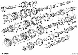 GETRAG 245/10/11 GEAR WHEEL SET,PARTS diagram for BMW 3 Series E21 315