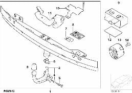 Trekhaak, afneembaar diagram for BMW 7 Series E66 750Li