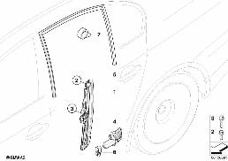 DOOR WINDOW LIFTING MECHANISM REAR