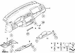 TRIM PANEL DASHBOARD diagram for BMW X5 E53 4.4i