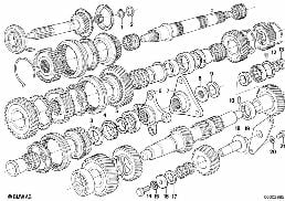 GETRAG 245/2/4 GEAR WHEEL SET,SING PARTS diagram for BMW 3 Series E21 315