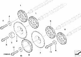 TIMING GEAR TIMING CHAIN TOP diagram for BMW 7 Series E65 740d