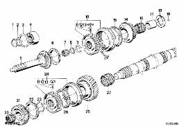 GETRAG 280 GEAR WHEEL SET,SINGLE PARTS diagram for BMW 6 Series E24 M6