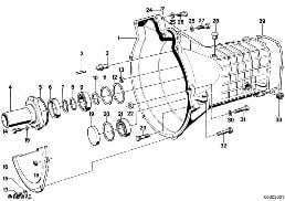 GETRAG 242 HOUSING+ATTACHING PARTS diagram for BMW 3 Series E21 320i