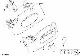 Osłony przeciwsłoneczne diagram for BMW MINI R50 Cooper