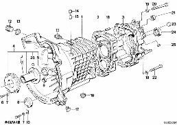 GETRAG 280 HOUSING+ATTACHING PARTS diagram for BMW 6 Series E24 M6