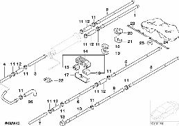 FUEL PIPE AND MOUNTING PARTS diagram for BMW 7 Series E38 735i