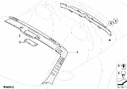 Revêtement montant A/Auvent int. diagram for BMW Z4 E85 2.5i