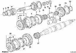 GETRAG 240 GEAR WHEEL SET,SINGLE PARTS diagram for BMW 3 Series E21 315