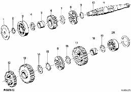 Arbre de sortie diagram for BMW R50/5-R90S 69-76 R50/5