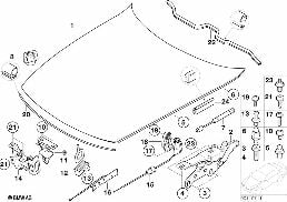 Volet avant - Pieces de montage diagram for BMW Z4 E85 2.5i