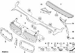 Zewnętrzne osłony / Kratka ozdobna diagram for BMW 7 Series E65 745i