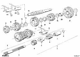 Pièces de boîte 5 vitesses sport diagram for BMW R50/5-R90S 69-76 R50/5