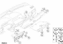 Elementy dod. tablicy przyrządów diagram for BMW 7 Series E65 745i