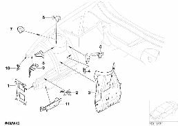 FRONT BODY BRACKET RIGHT diagram for BMW Z4 E85 2.5si