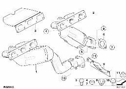 Tuyau d'échappement avec pot catalytique diagram for BMW Z4 E85 2.5i