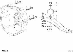 GEARBOX SUSPENSION/MOUNTING diagram for BMW 3 Series E30 323i