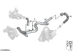 Prowadzenie węży wody ukł. chłodn. diagram for BMW X5 E70 3.0d