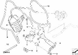 ระบบควบคุมสุญญากาศ-เครื่องอัดอากาศไอเสีย diagram for BMW 7 Series E65 730d