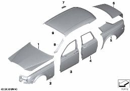 Vnější potah diagram for BMW Rolls-Royce Phantom RR1 Phantom