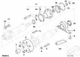 Przegub synch. łoż. środ. wałka przeg. diagram for BMW 7 Series E65 745i
