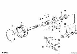 ZF 3HP22 OUTPUT diagram for BMW 6 Series E24 635CSi