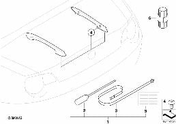 Rails de hayon diagram for BMW Z4 E85 2.5i