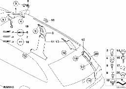 Verkleidung A- / B- / C- / D-Säule diagram for BMW 3 Series E46 316i