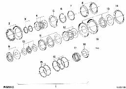 ZF 4HP22/24 AX-Lager Einzelteile diagram for BMW 7 Series E32 750iL