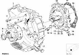 ZF 4HP22/24 HOUSING PARTS/LUBRIC.SYSTEM diagram for BMW 6 Series E24 635CSi