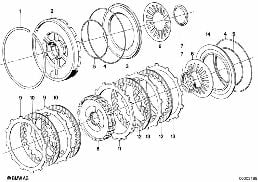 ZF 4HP22/24 BRAKE CLUTCH C/C' diagram for BMW 6 Series E24 635CSi