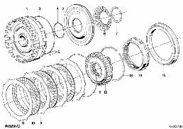 ZF 4HP22/24 BRAKE CLUTCH D diagram for BMW 6 Series E24 635CSi