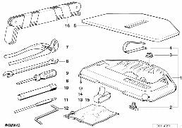 Bordwerkzeug/Werkzeugkasten diagram for BMW 7 Series E32 750iL