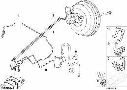Przewód hamulcowy przedni DSC diagram for BMW X5 E53 4.8is