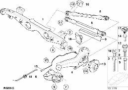 Wspornik tyl. osi-zaw. kół-łożyska kół diagram for BMW MINI R50 Cooper