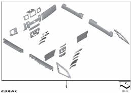 Dřevěné sady, úplný interiér diagram for BMW Rolls-Royce Phantom RR1 Phantom