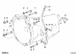 GEARBOX MOUNTING PARTS diagram for BMW 5 Series E34 525tds