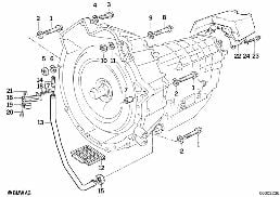 Getriebe Anbauteile/Befestigung diagram for BMW 7 Series E32 750iL